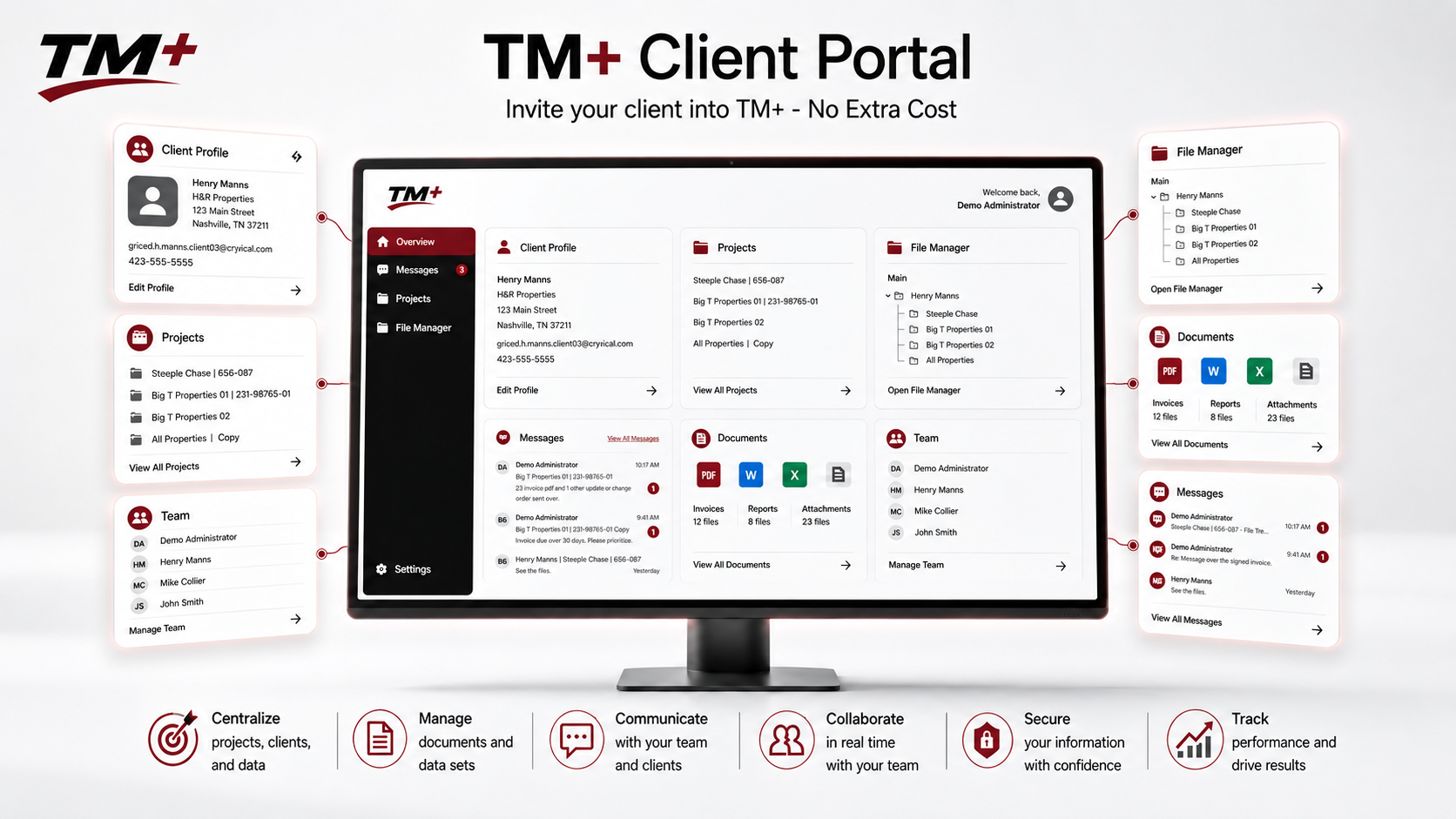TM+ Client Portal dashboard for Time and Materials files reviews approvals and client visibility