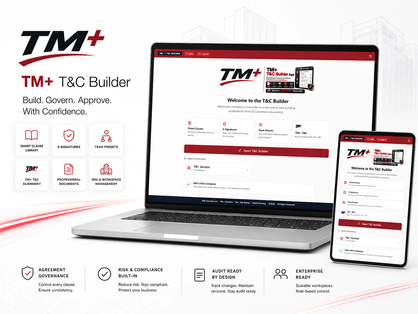 TM+ Terms and Conditions Builder for Time and Materials agreement governance